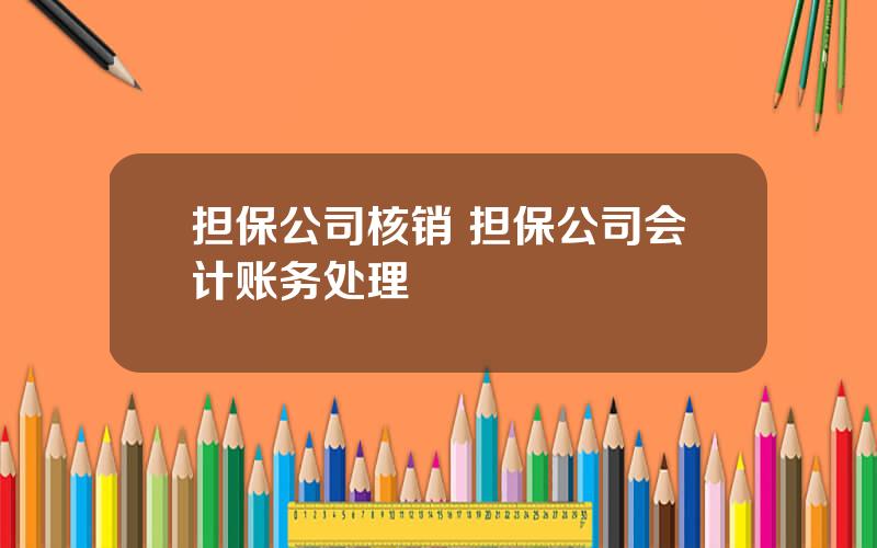 担保公司核销 担保公司会计账务处理